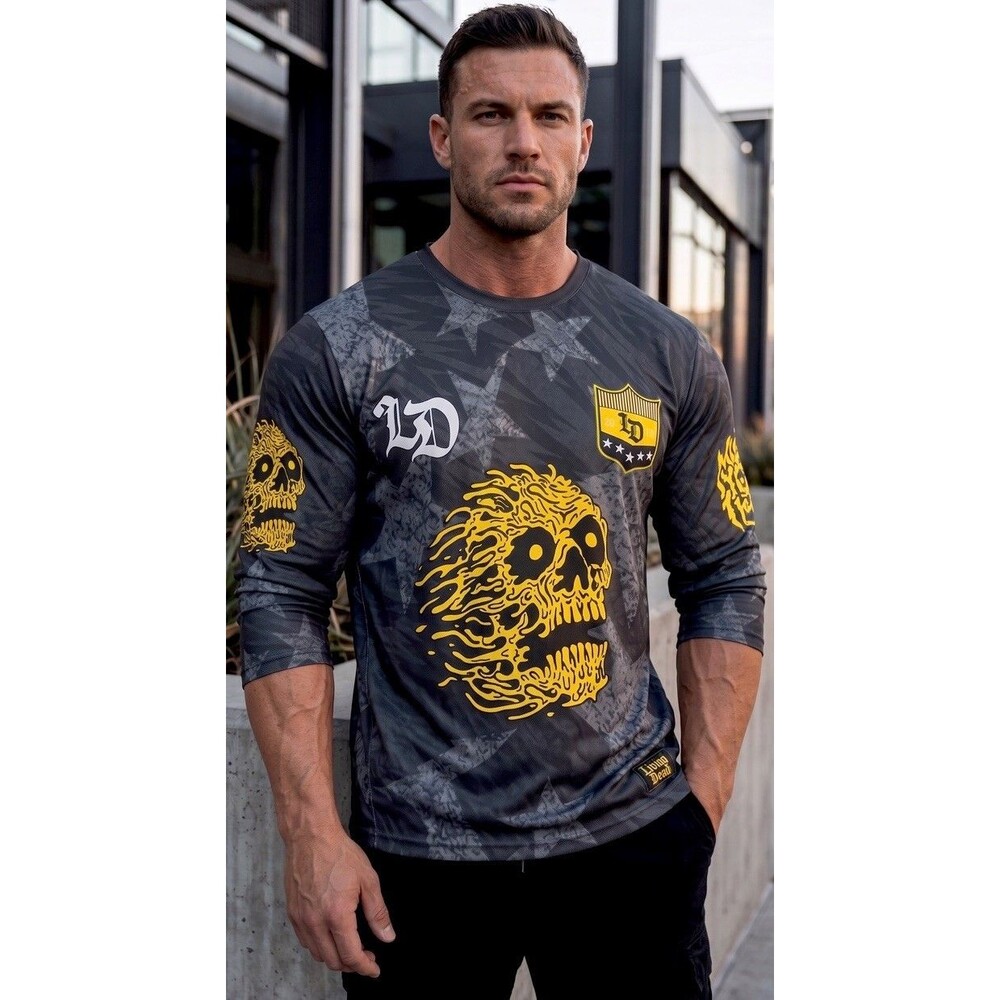 Liquid Death Murder Your Thirst Jersey Men's Size L Long Sleeve Paintball Moto